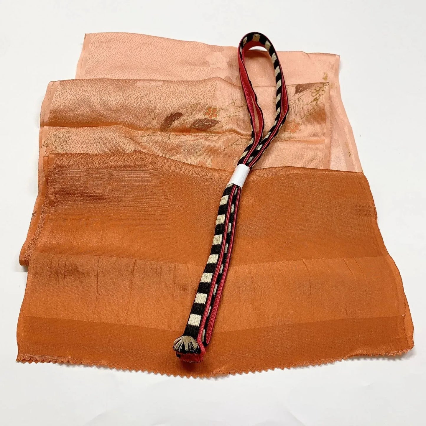 6956# Japanese Kimono Accessory Vintage Obiage and Obijime 2-piece Set Silk