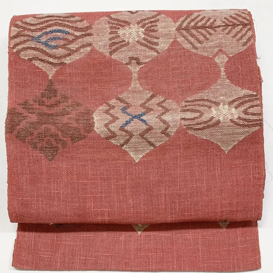 6961# Japanese Vintage Nagoya Obi Belt Kimono Fabric Silk Traditional Summer