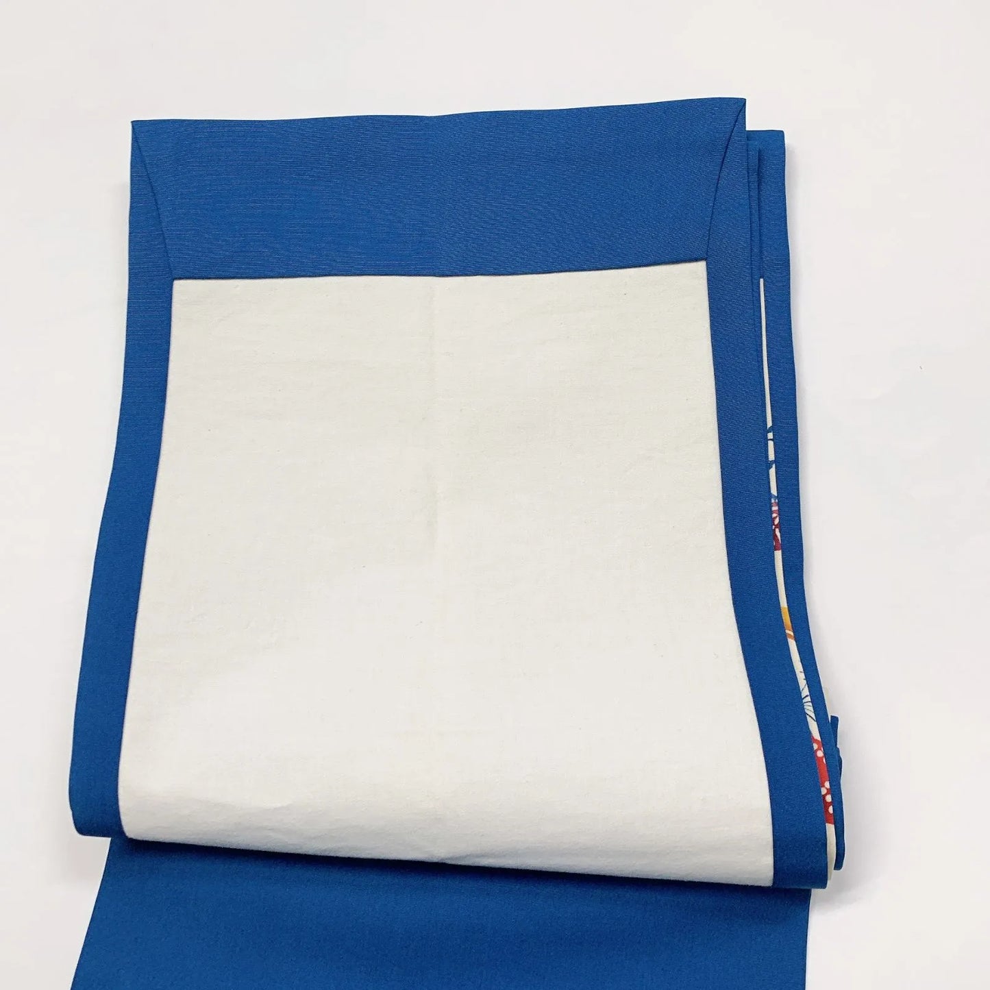 6968# Japanese Vintage Nagoya Obi Belt Kimono Fabric Silk Traditional Blue