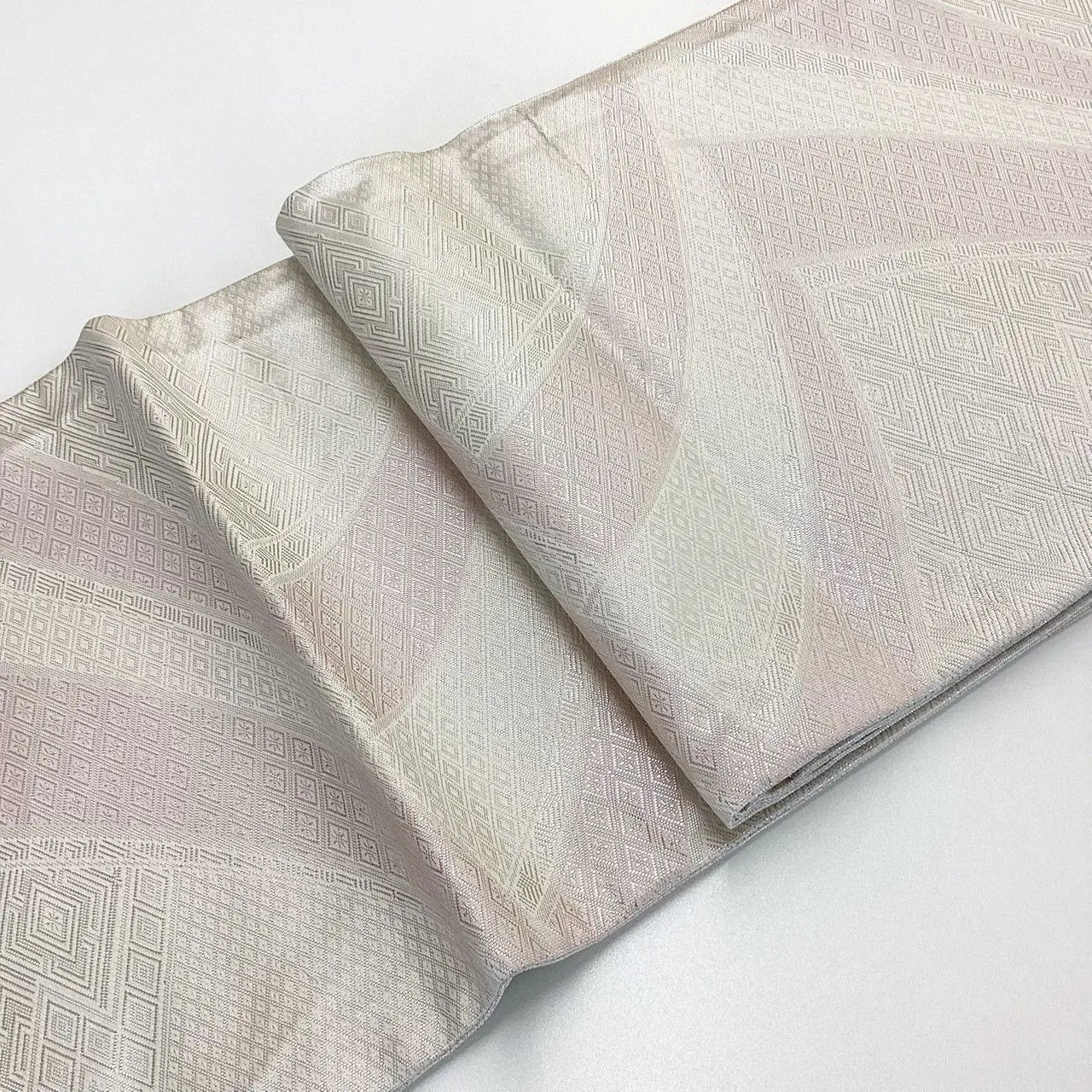 6971# Japanese Vintage Fukuro Obi Belt Kimono Fabric Silk All-over pattern　