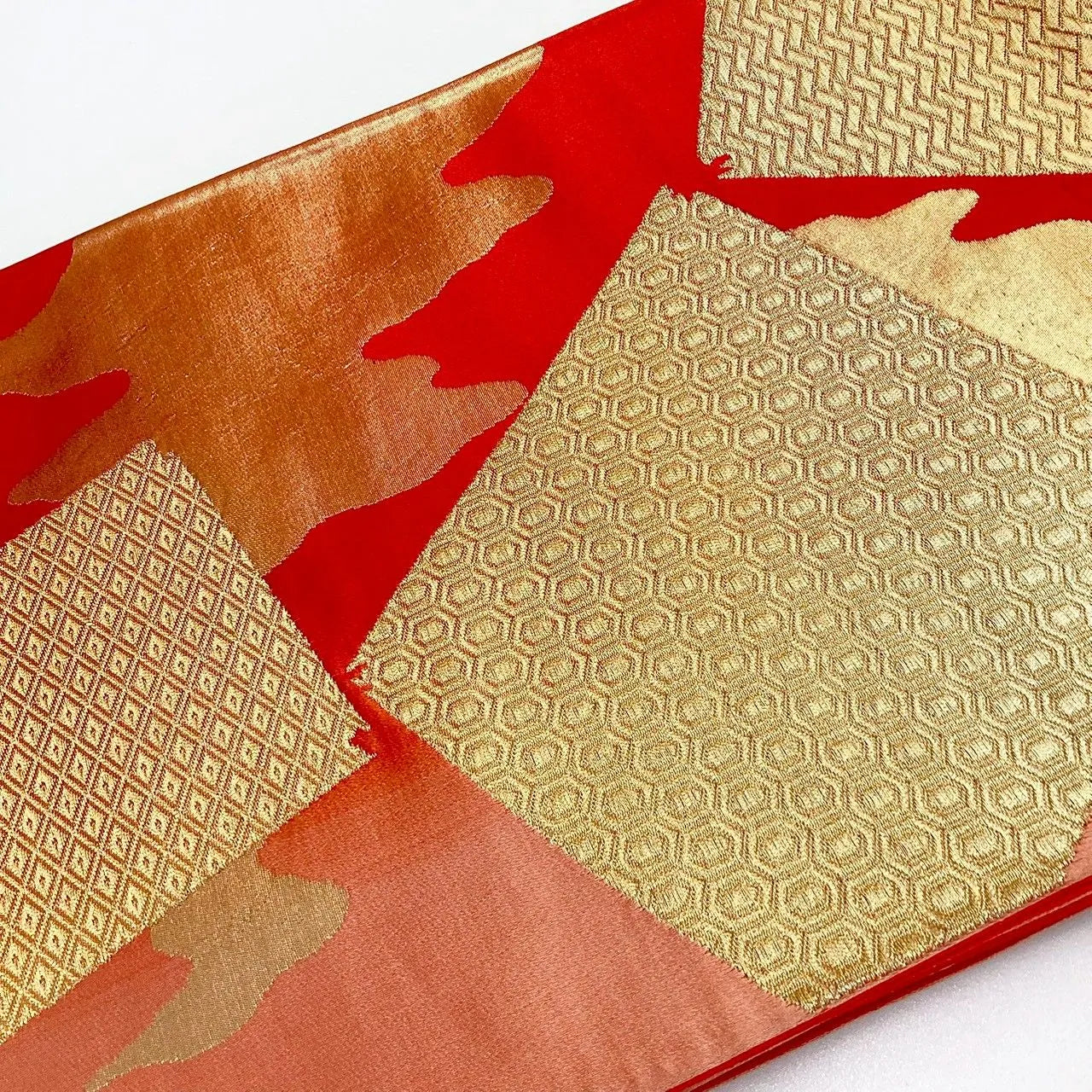 6972# Japanese Vintage Fukuro Obi Belt Kimono Fabric Silk Traditional