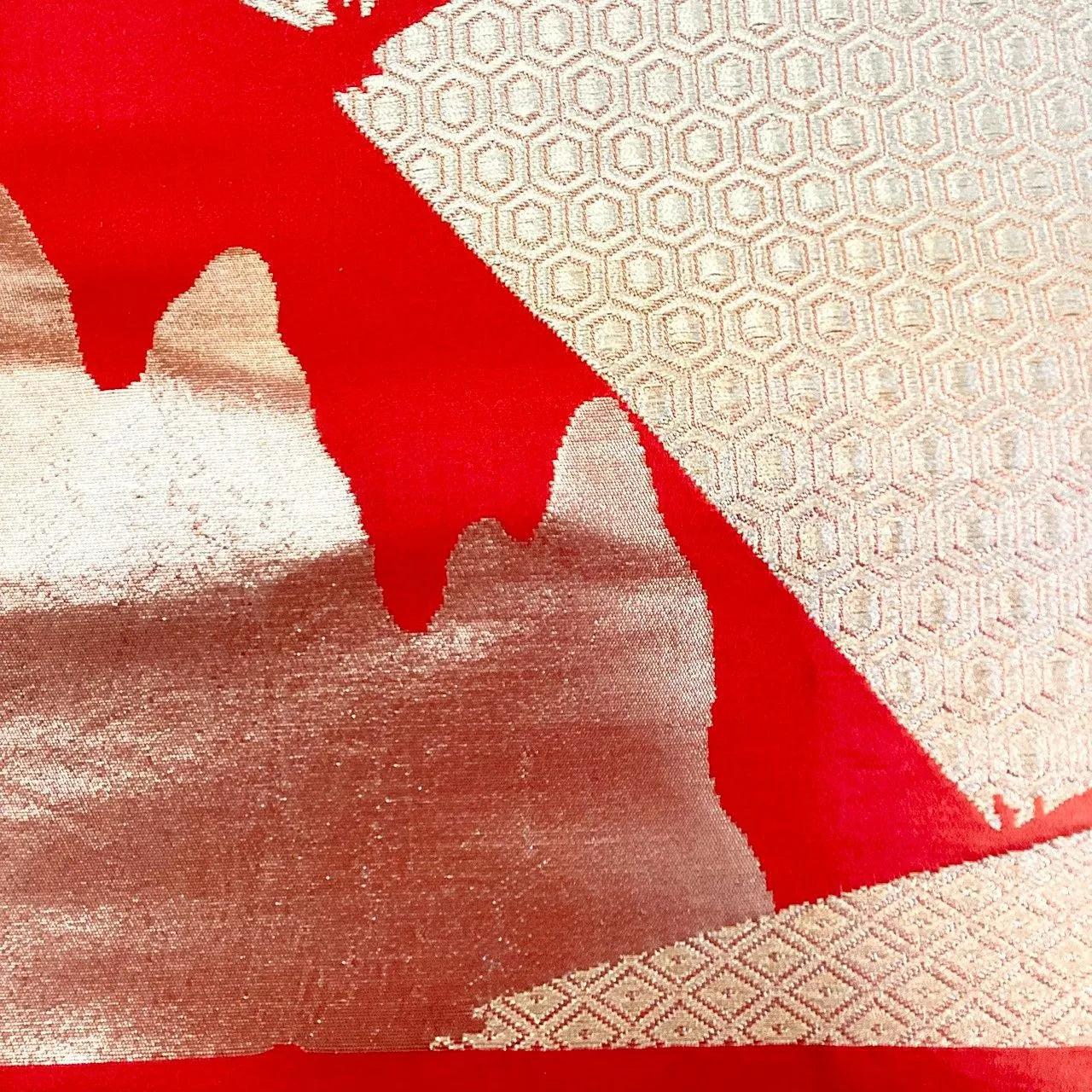 6972# Japanese Vintage Fukuro Obi Belt Kimono Fabric Silk Traditional