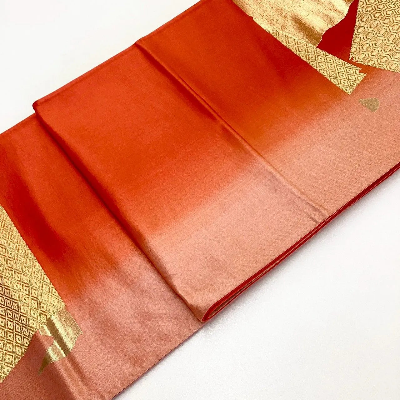 6972# Japanese Vintage Fukuro Obi Belt Kimono Fabric Silk Traditional