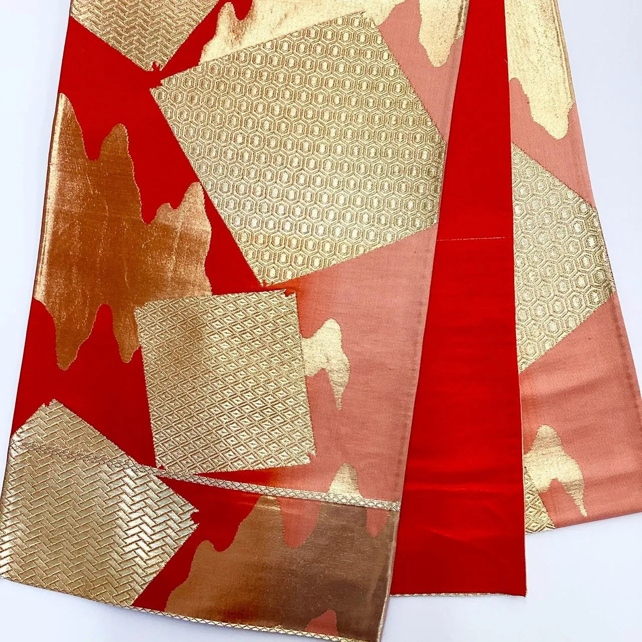 6972# Japanese Vintage Fukuro Obi Belt Kimono Fabric Silk Traditional