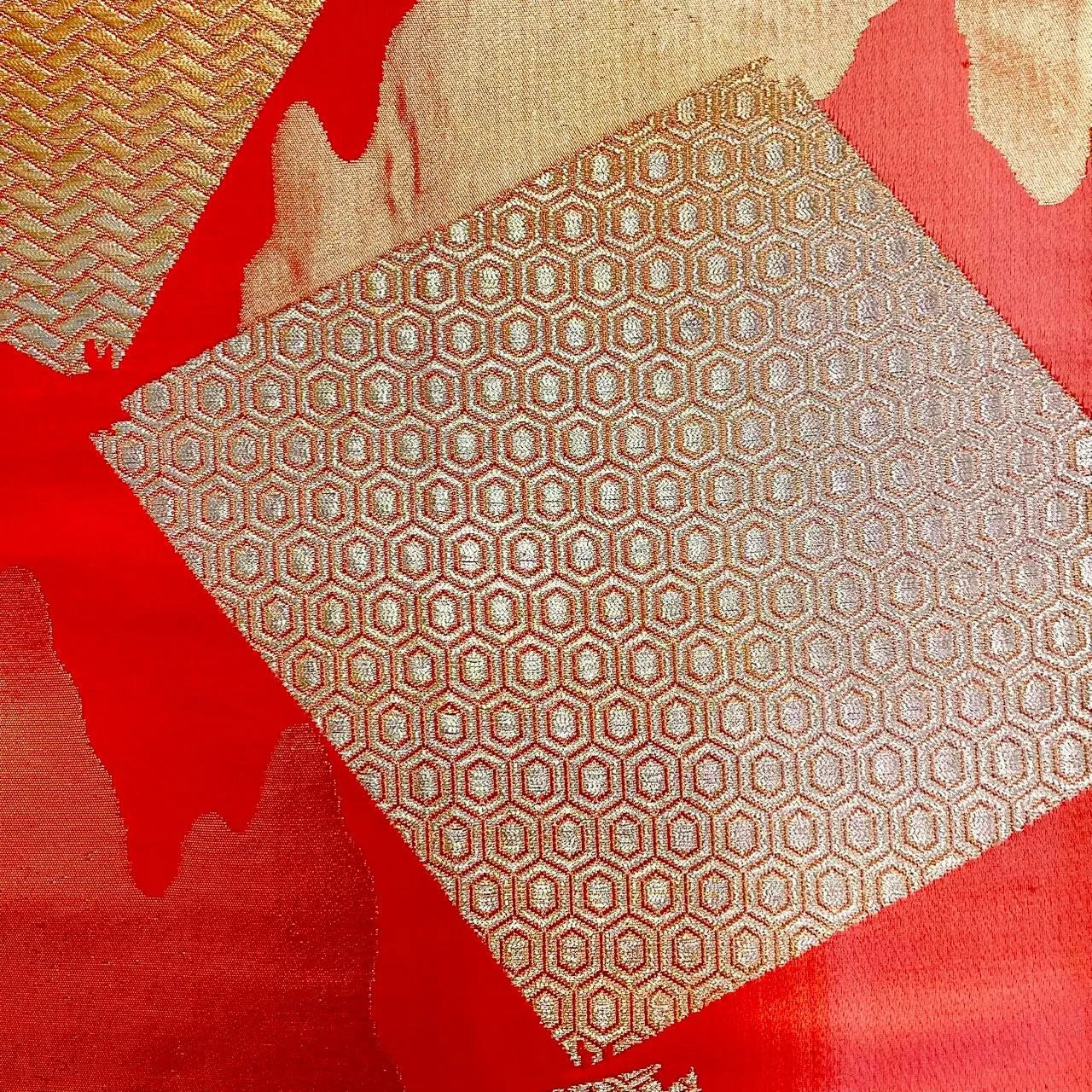 6972# Japanese Vintage Fukuro Obi Belt Kimono Fabric Silk Traditional