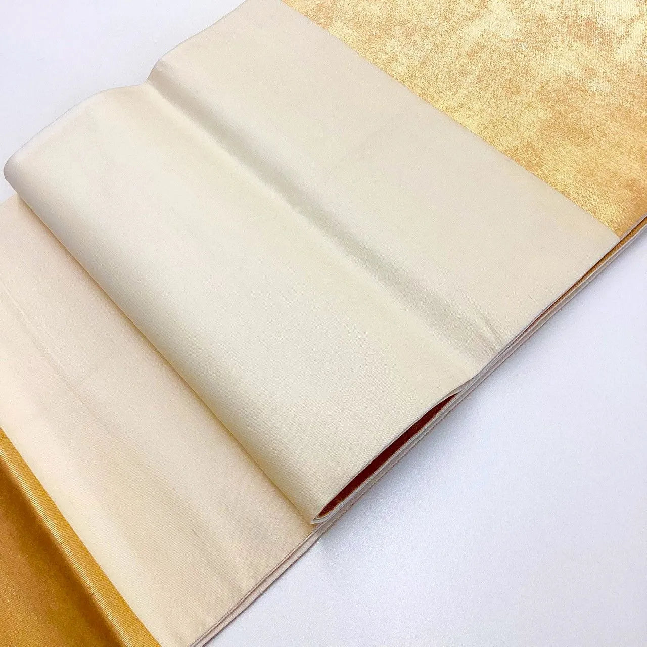 6973# Japanese Vintage Fukuro Obi Belt Kimono Fabric Silk Traditional Gold