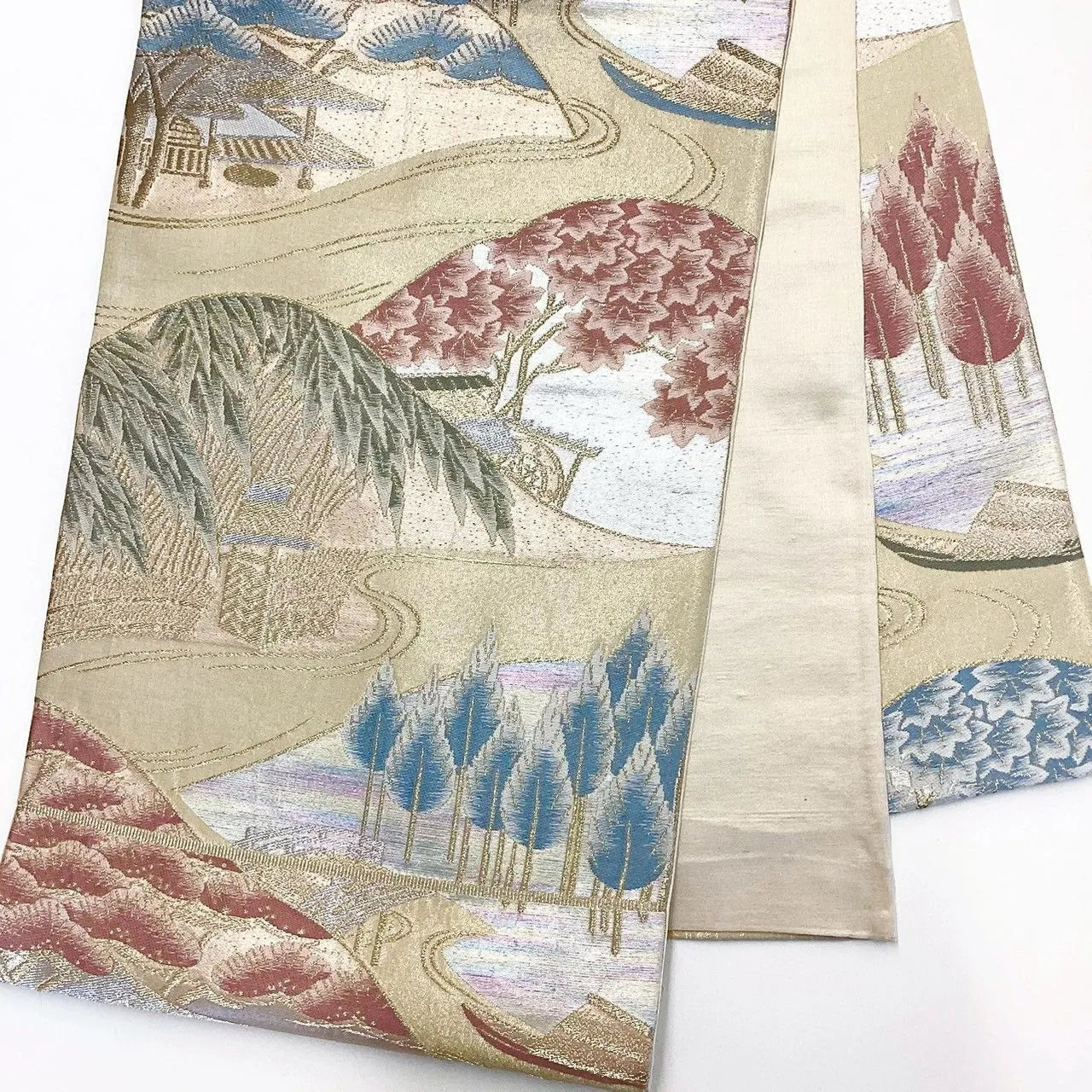 6974# Japanese Vintage Fukuro Obi Belt Kimono Fabric Silk Traditional Untailored