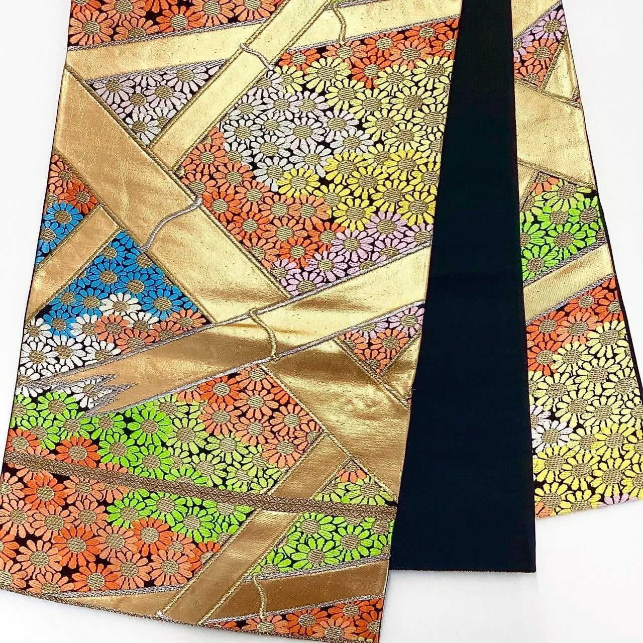 6975# Japanese Vintage Fukuro Obi Belt Kimono Fabric Silk Traditional