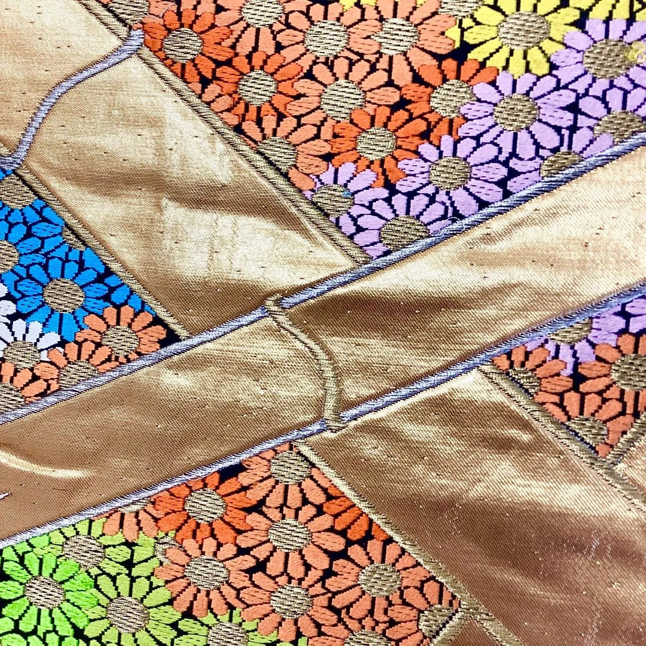 6975# Japanese Vintage Fukuro Obi Belt Kimono Fabric Silk Traditional