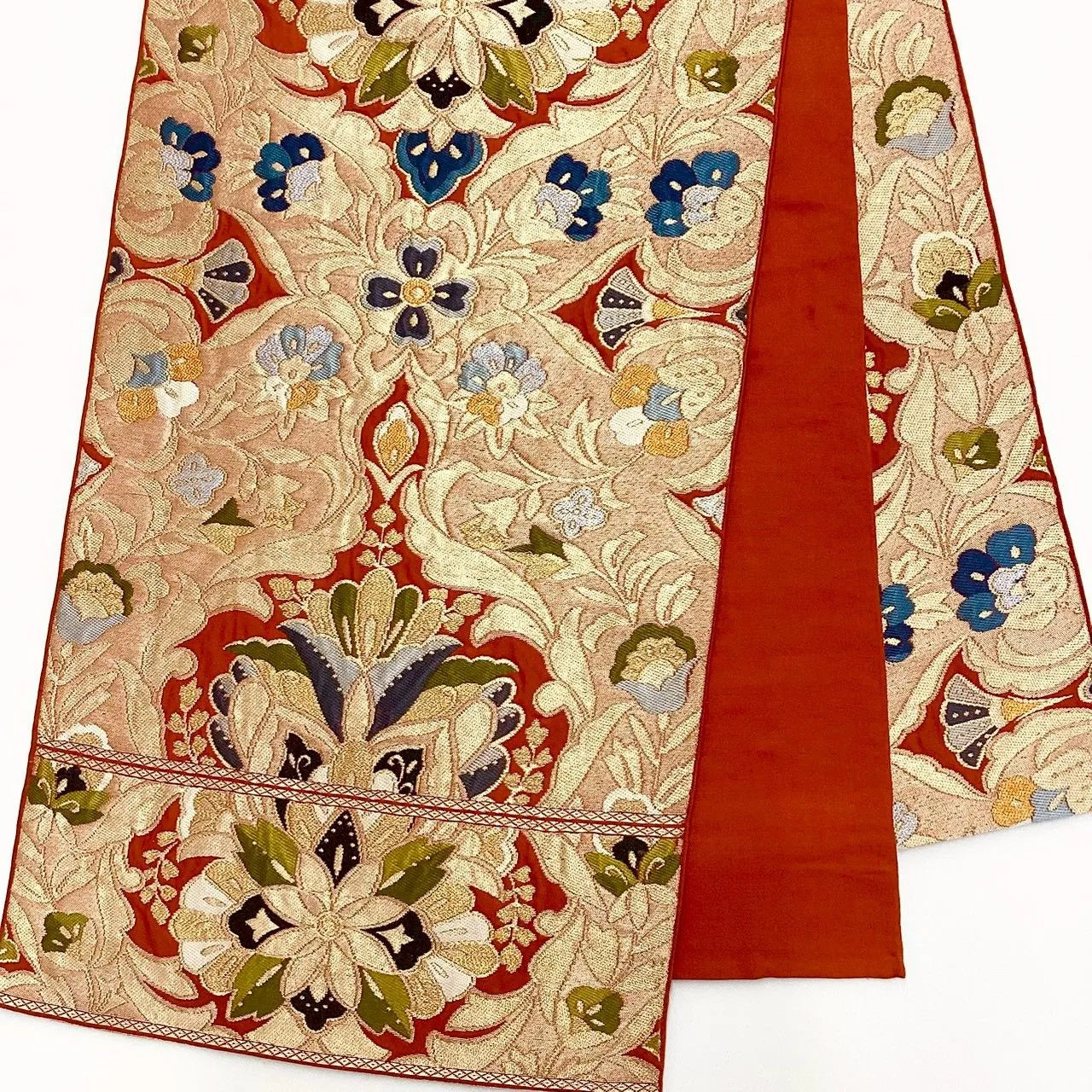 6978# Japanese Vintage Fukuro Obi Belt Kimono Fabric Silk Traditional