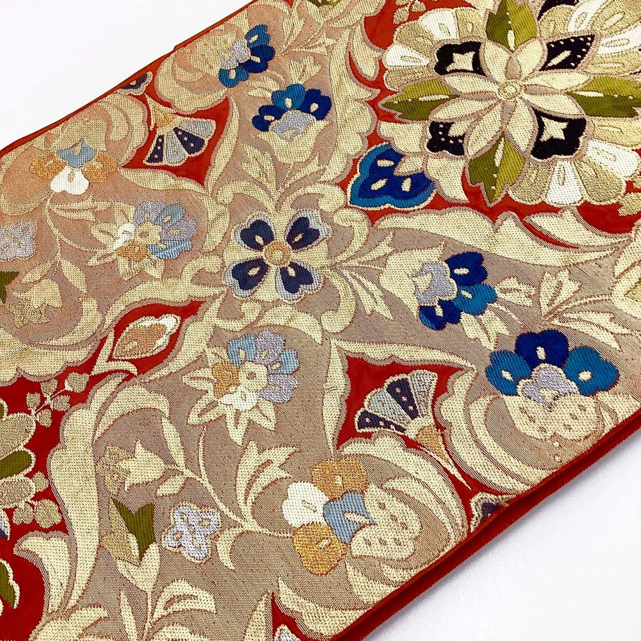 6978# Japanese Vintage Fukuro Obi Belt Kimono Fabric Silk Traditional