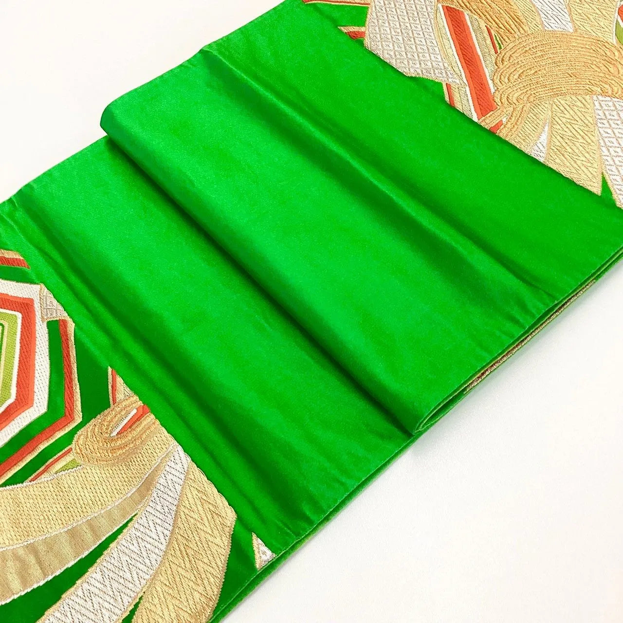 6981# Japanese Vintage Fukuro Obi Belt Kimono Fabric Silk Traditional