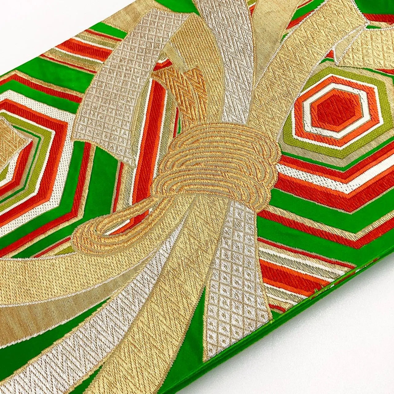 6981# Japanese Vintage Fukuro Obi Belt Kimono Fabric Silk Traditional