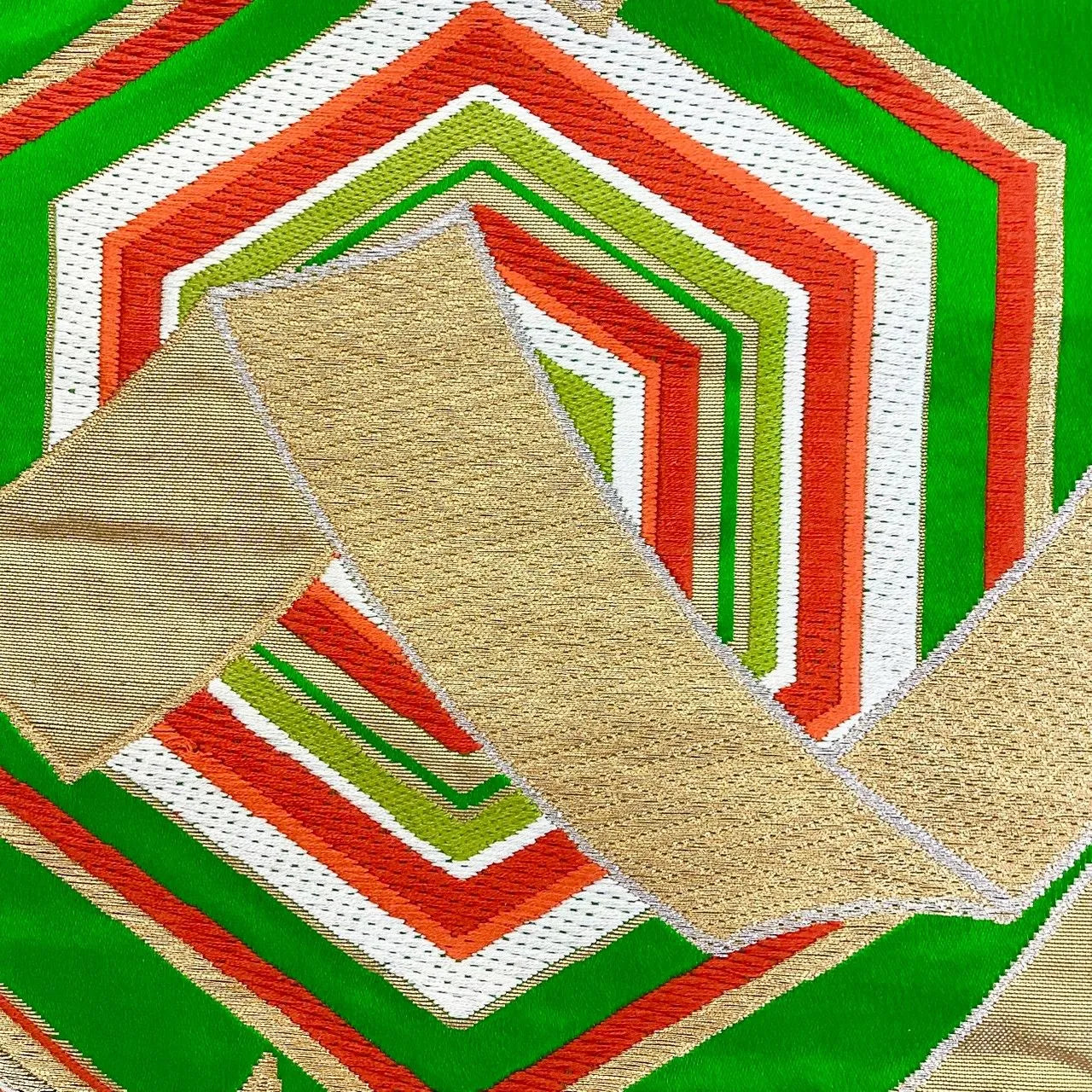 6981# Japanese Vintage Fukuro Obi Belt Kimono Fabric Silk Traditional