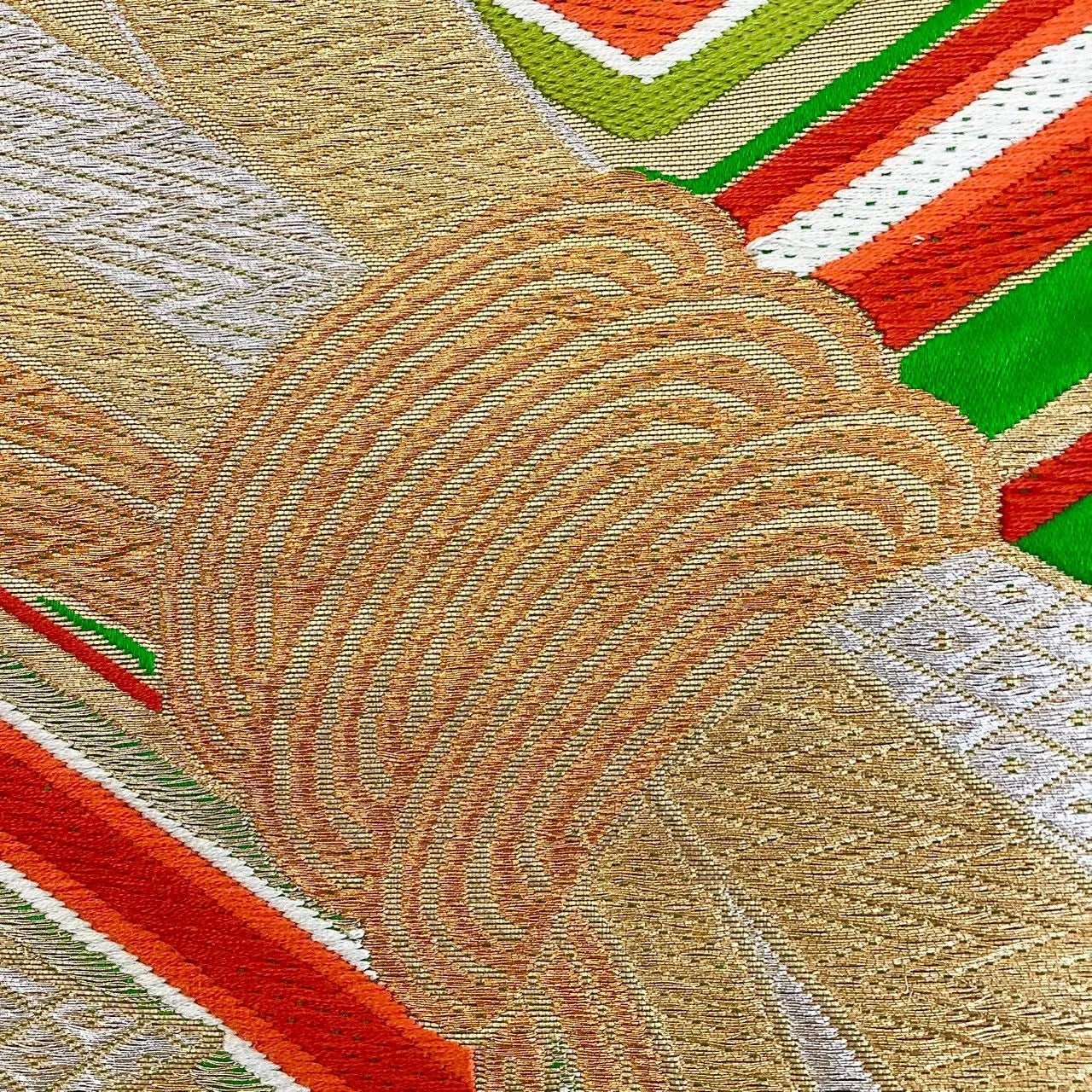 6981# Japanese Vintage Fukuro Obi Belt Kimono Fabric Silk Traditional