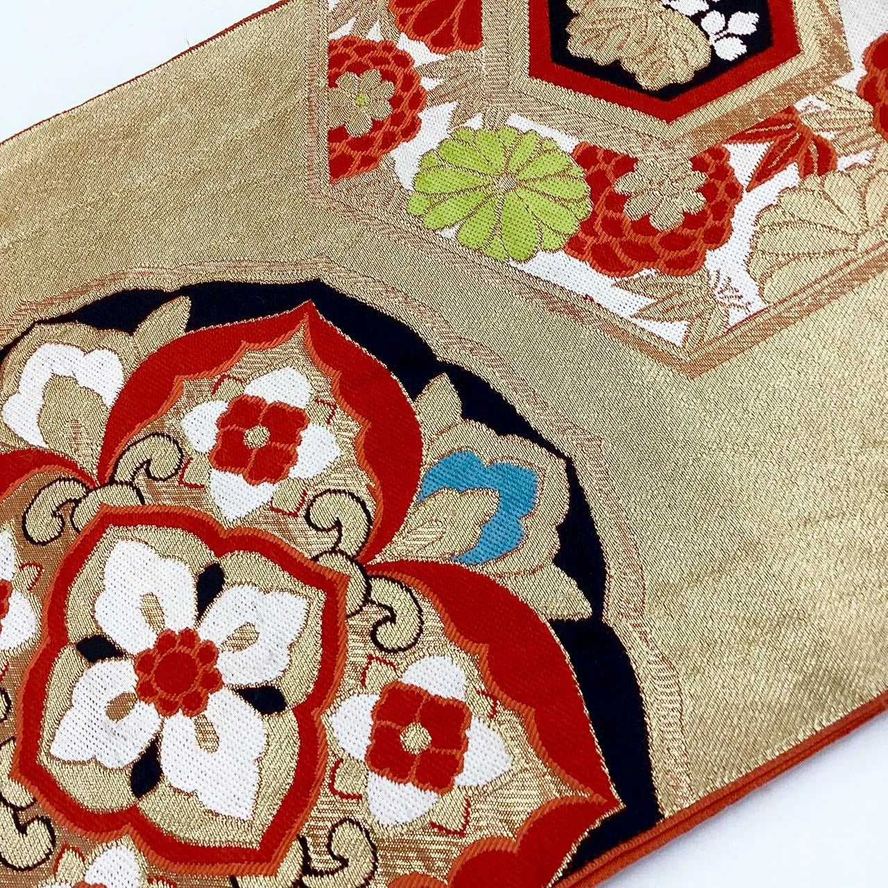 6982# Japanese Vintage Fukuro Obi Belt Kimono Fabric Silk Traditional