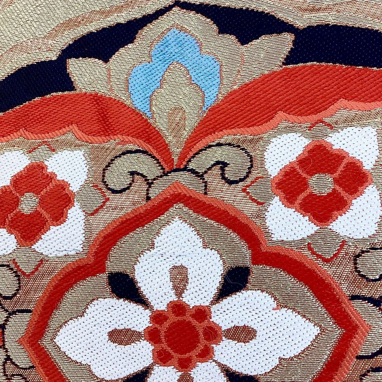 6982# Japanese Vintage Fukuro Obi Belt Kimono Fabric Silk Traditional