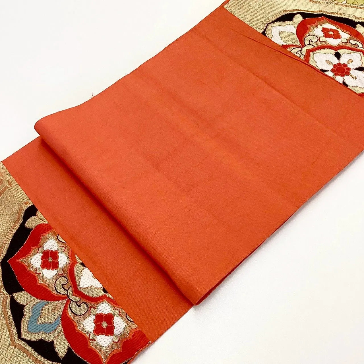 6982# Japanese Vintage Fukuro Obi Belt Kimono Fabric Silk Traditional