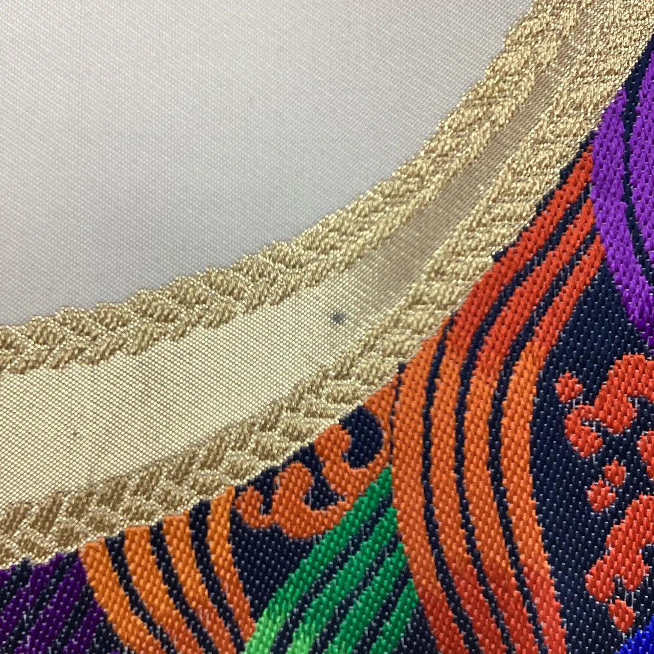 6983# Japanese Vintage Fukuro Obi Belt Kimono Fabric Silk Traditional Embroidery