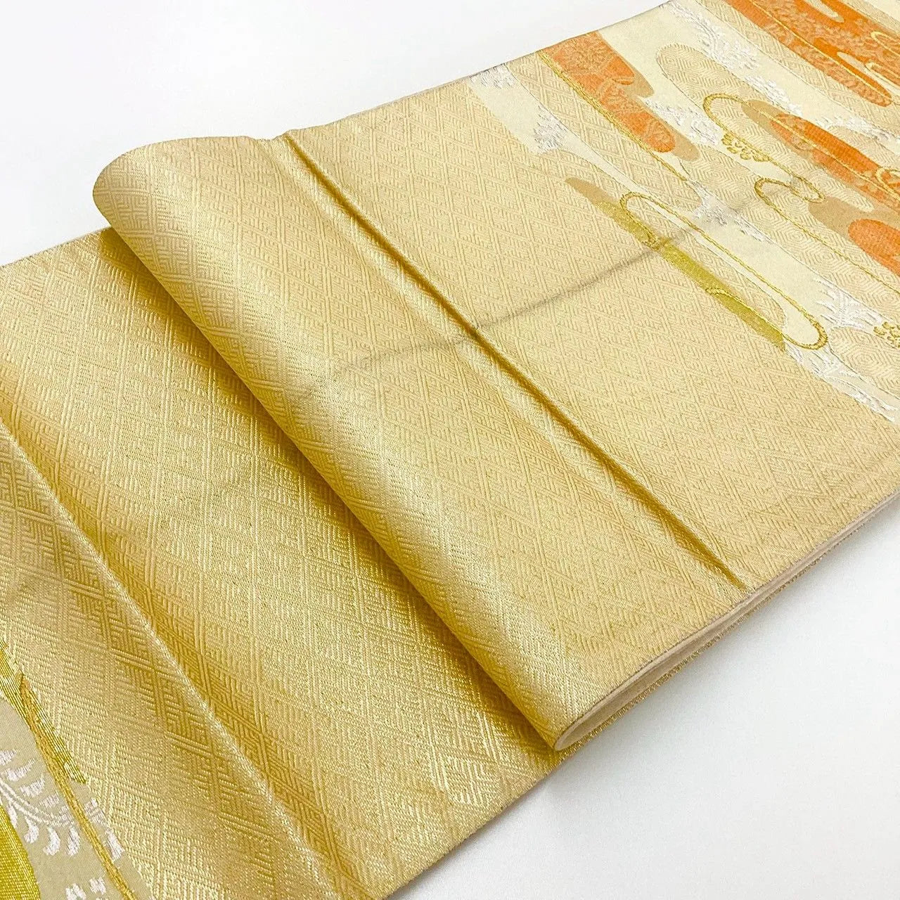 6986# Japanese Vintage Fukuro Obi Belt Kimono Fabric Silk Traditional