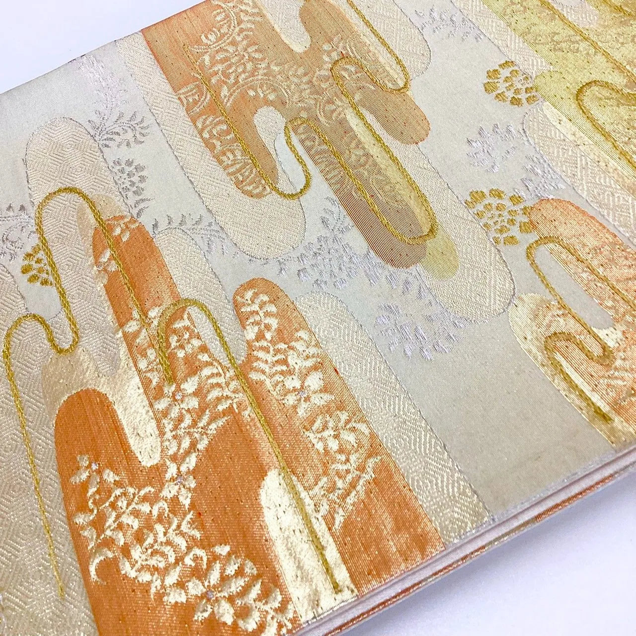 6986# Japanese Vintage Fukuro Obi Belt Kimono Fabric Silk Traditional