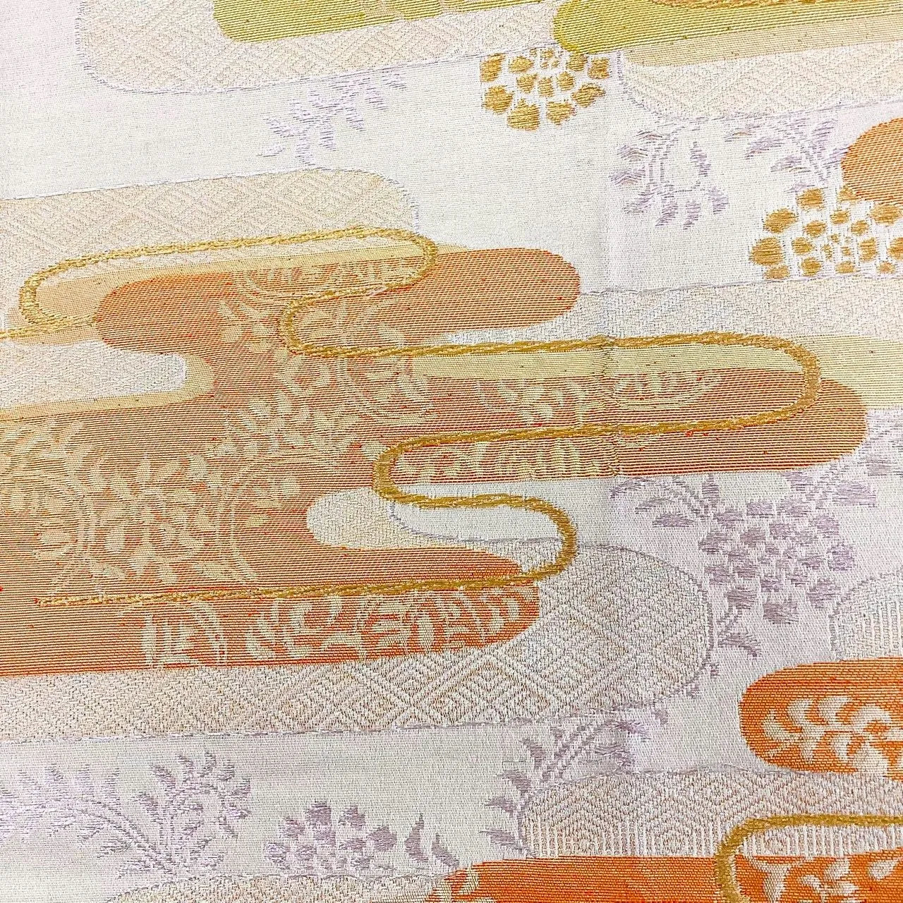 6986# Japanese Vintage Fukuro Obi Belt Kimono Fabric Silk Traditional