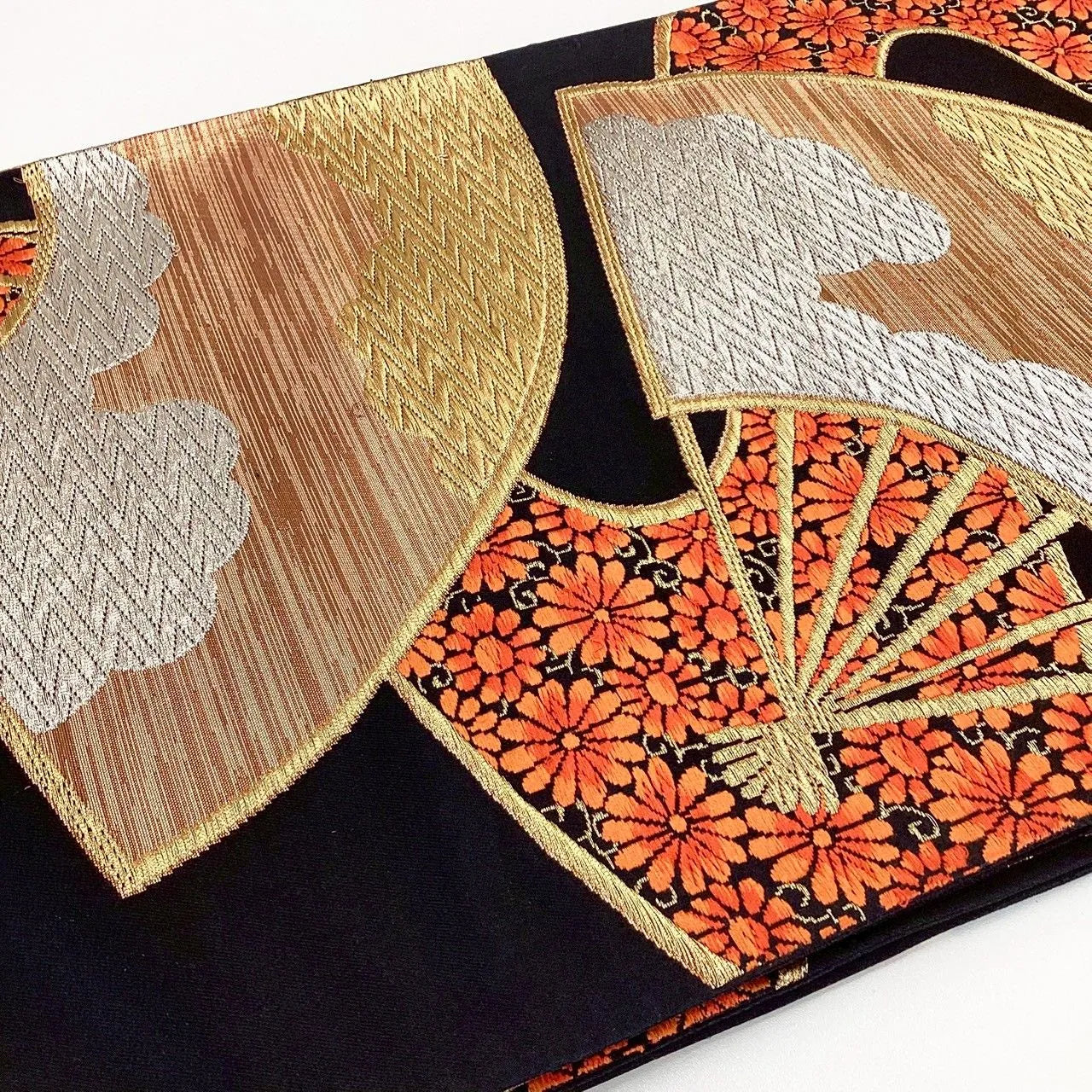 6987# Japanese Vintage Fukuro Obi Belt Kimono Fabric Silk Traditional Untailored