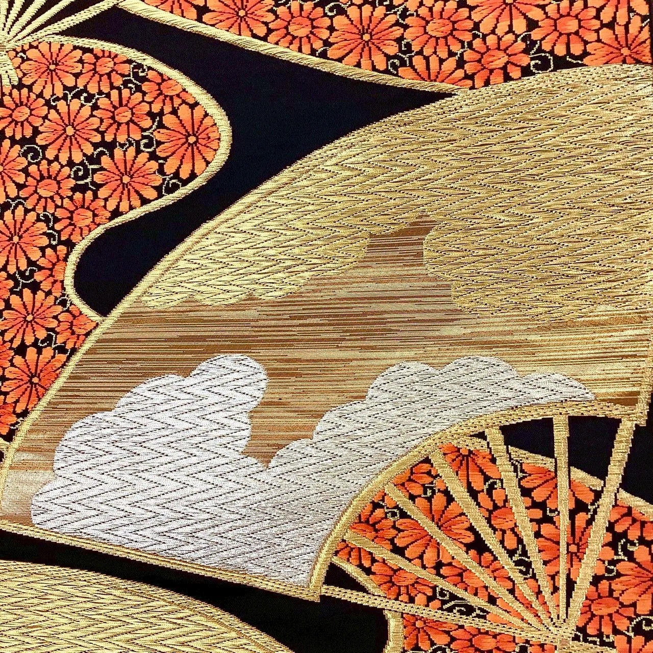 6987# Japanese Vintage Fukuro Obi Belt Kimono Fabric Silk Traditional Untailored