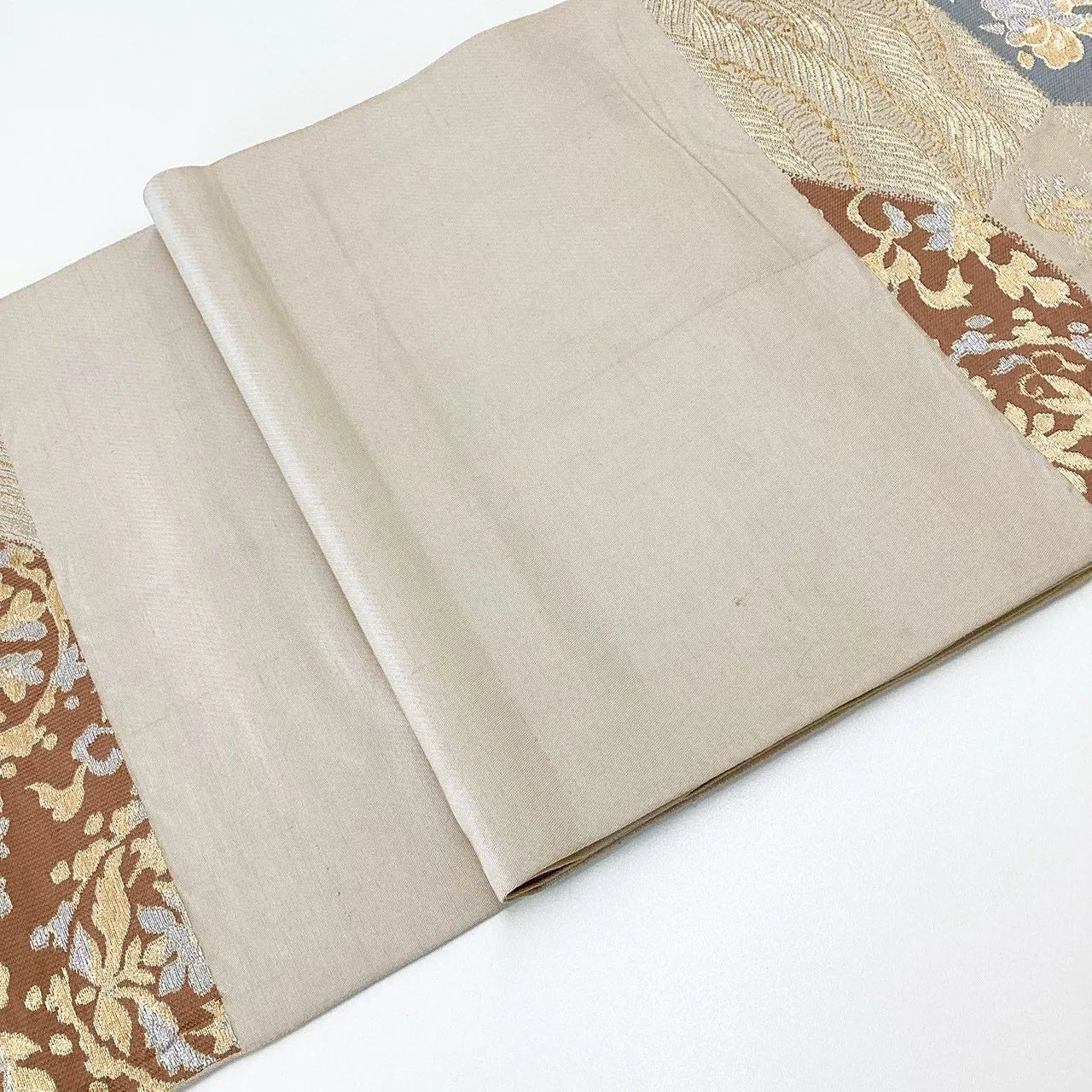 6988# Japanese Vintage Fukuro Obi Belt Kimono Fabric Silk Traditional Untailored