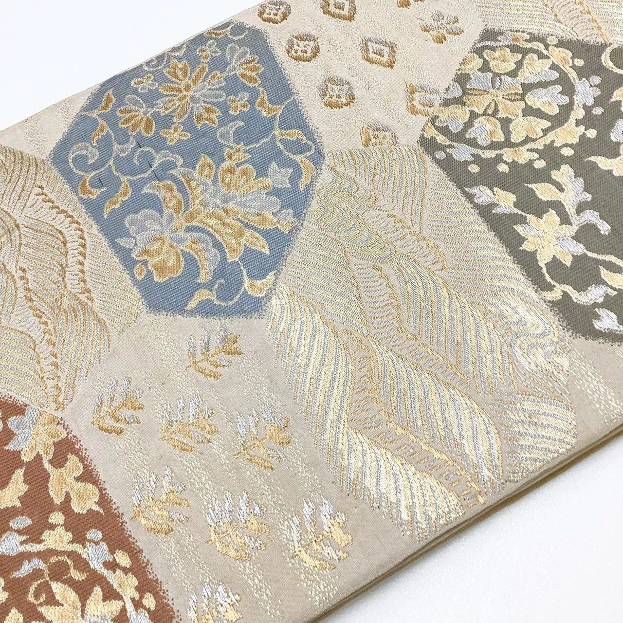 6988# Japanese Vintage Fukuro Obi Belt Kimono Fabric Silk Traditional Untailored