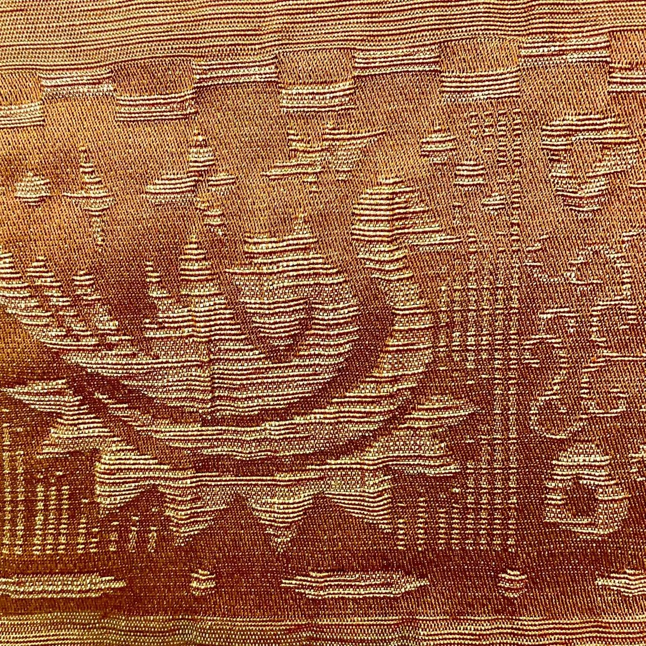 6989# Japanese Vintage Fukuro Obi Belt Kimono Fabric Silk All-over pattern　