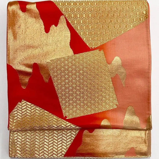 6972# Japanese Vintage Fukuro Obi Belt Kimono Fabric Silk Traditional