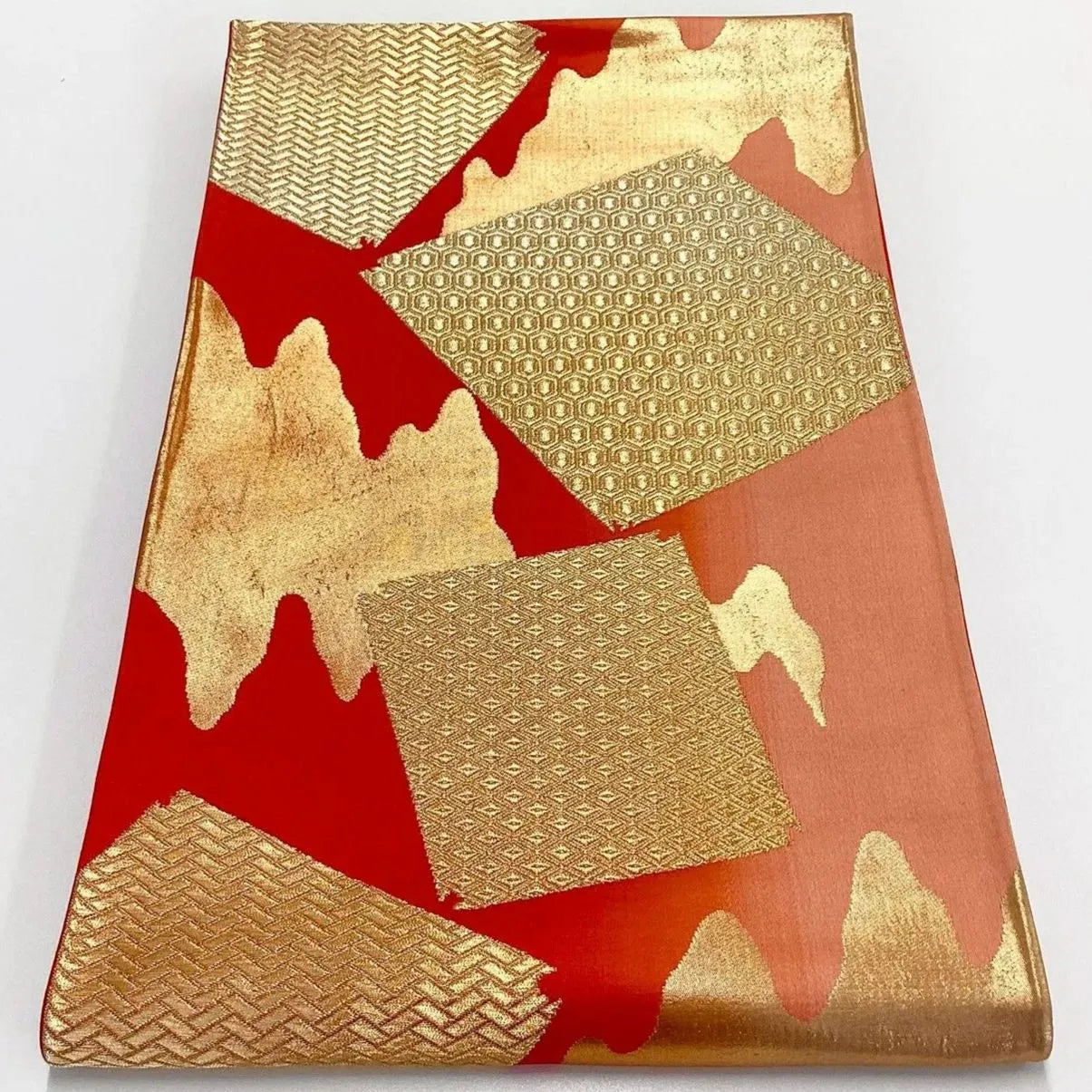 6972# Japanese Vintage Fukuro Obi Belt Kimono Fabric Silk Traditional