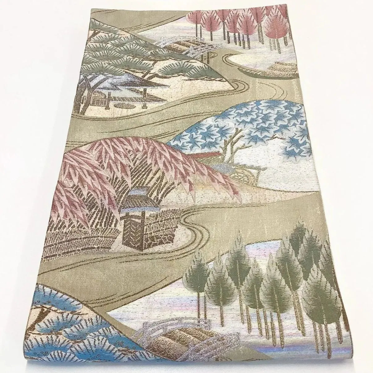 6974# Japanese Vintage Fukuro Obi Belt Kimono Fabric Silk Traditional Untailored