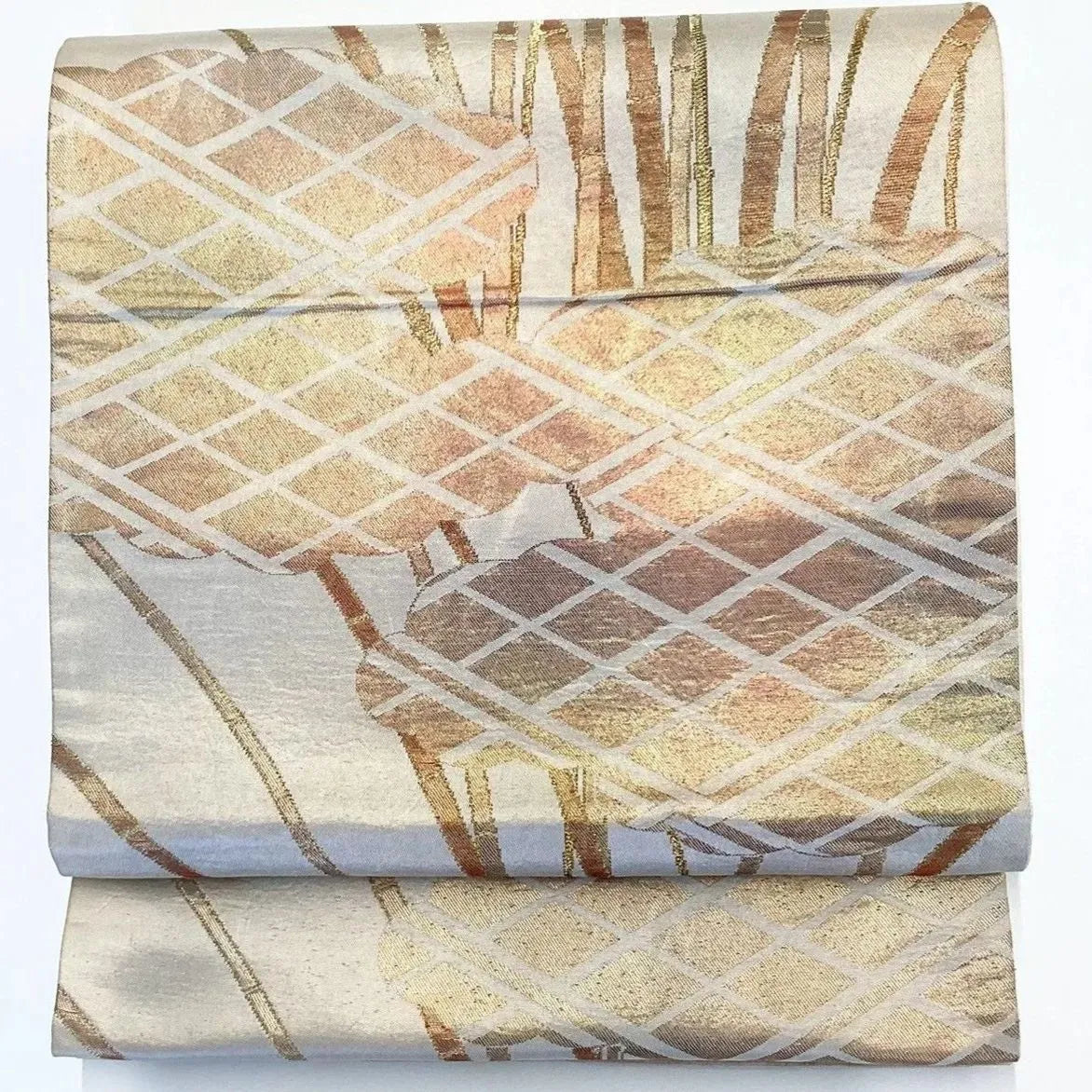 6976# Japanese Vintage Fukuro Obi Belt Kimono Fabric Silk Traditional