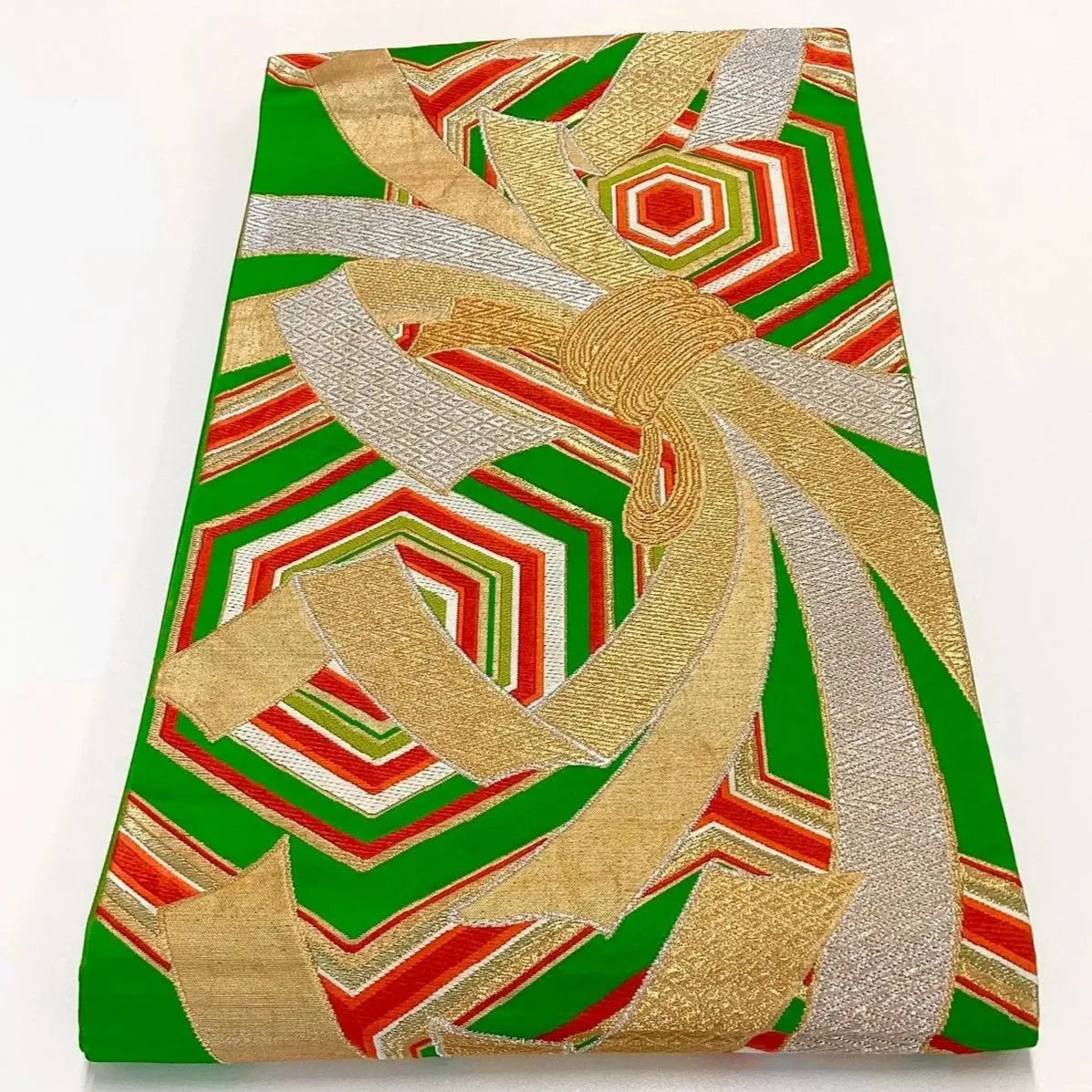 6981# Japanese Vintage Fukuro Obi Belt Kimono Fabric Silk Traditional