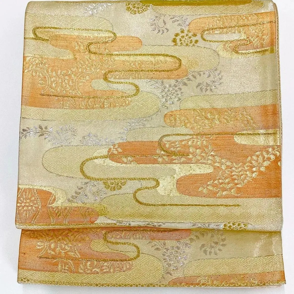 6986# Japanese Vintage Fukuro Obi Belt Kimono Fabric Silk Traditional