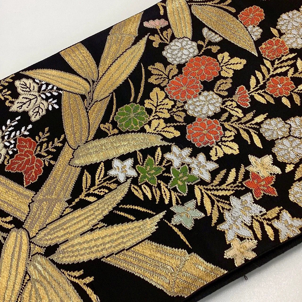 6992# Japanese Vintage Fukuro Obi Belt Kimono Fabric Silk Traditional Untailored