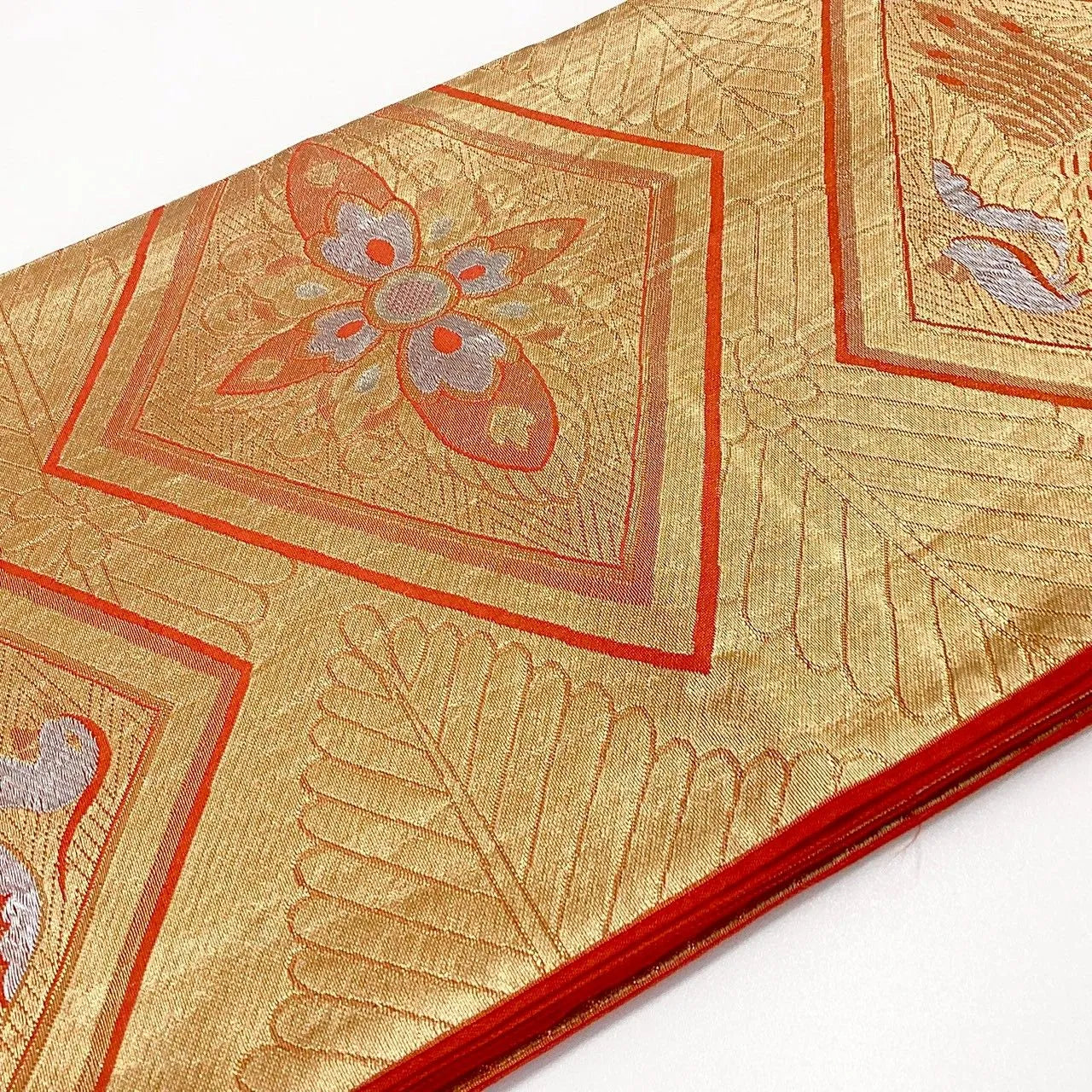 6993# Japanese Vintage Fukuro Obi Belt Kimono Fabric Silk Traditional Untailored