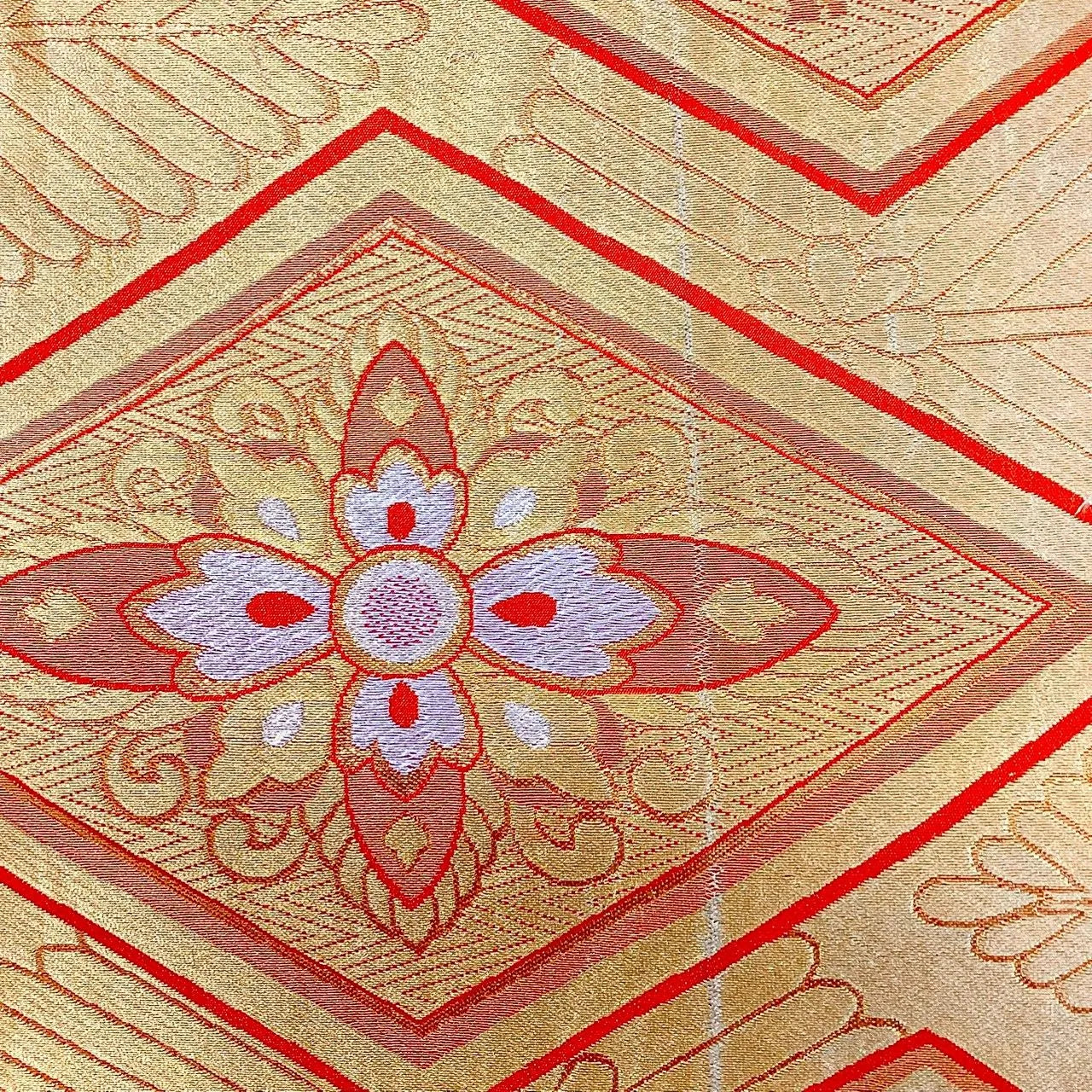 6993# Japanese Vintage Fukuro Obi Belt Kimono Fabric Silk Traditional Untailored