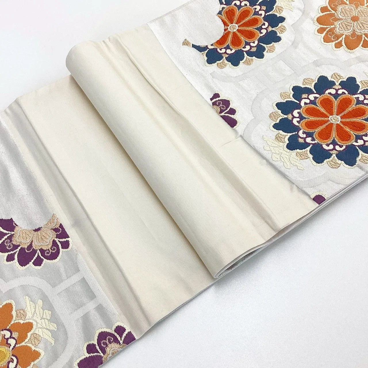 6995# Japanese Vintage Fukuro Obi Belt Kimono Fabric Silk Traditional Untailored