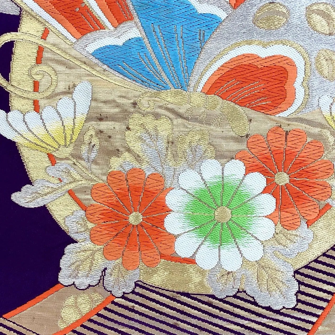 6996# Japanese Vintage Fukuro Obi Belt Kimono Fabric Silk Traditional