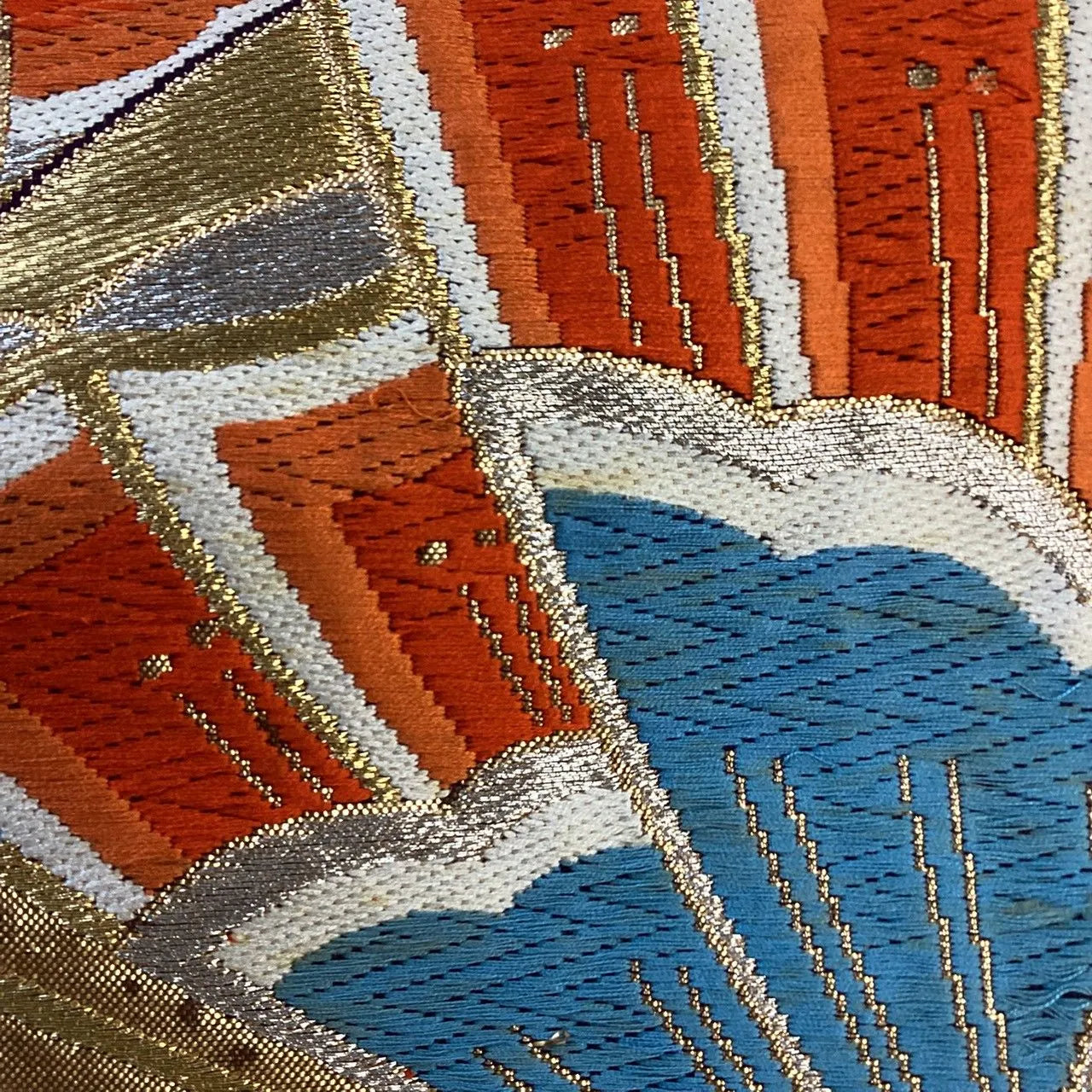 6996# Japanese Vintage Fukuro Obi Belt Kimono Fabric Silk Traditional