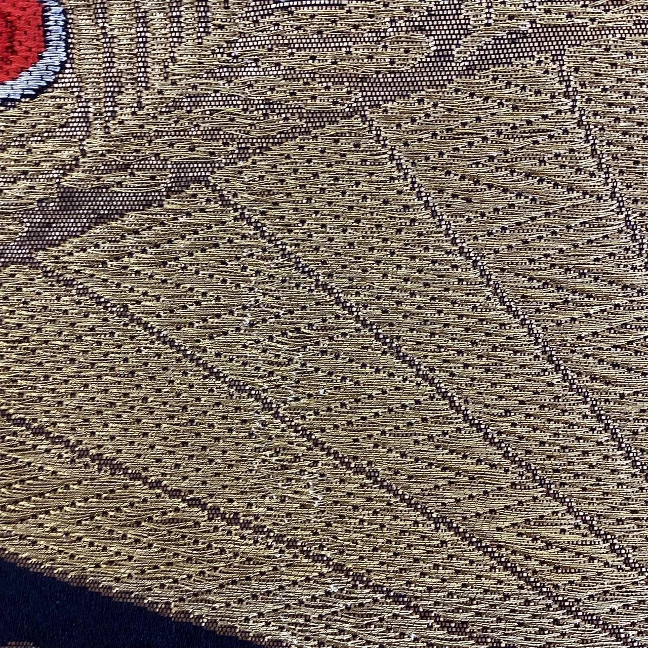 7002# Japanese Vintage Fukuro Obi Belt Kimono Fabric Silk Traditional Black