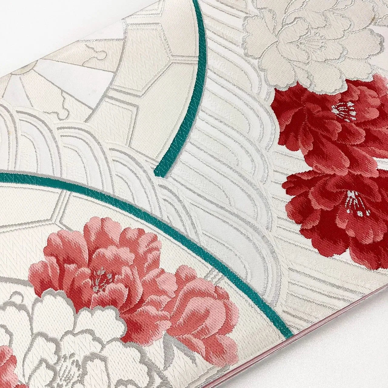 7003# Japanese Vintage Fukuro Obi Belt Kimono Fabric Silk Traditional Embroidery