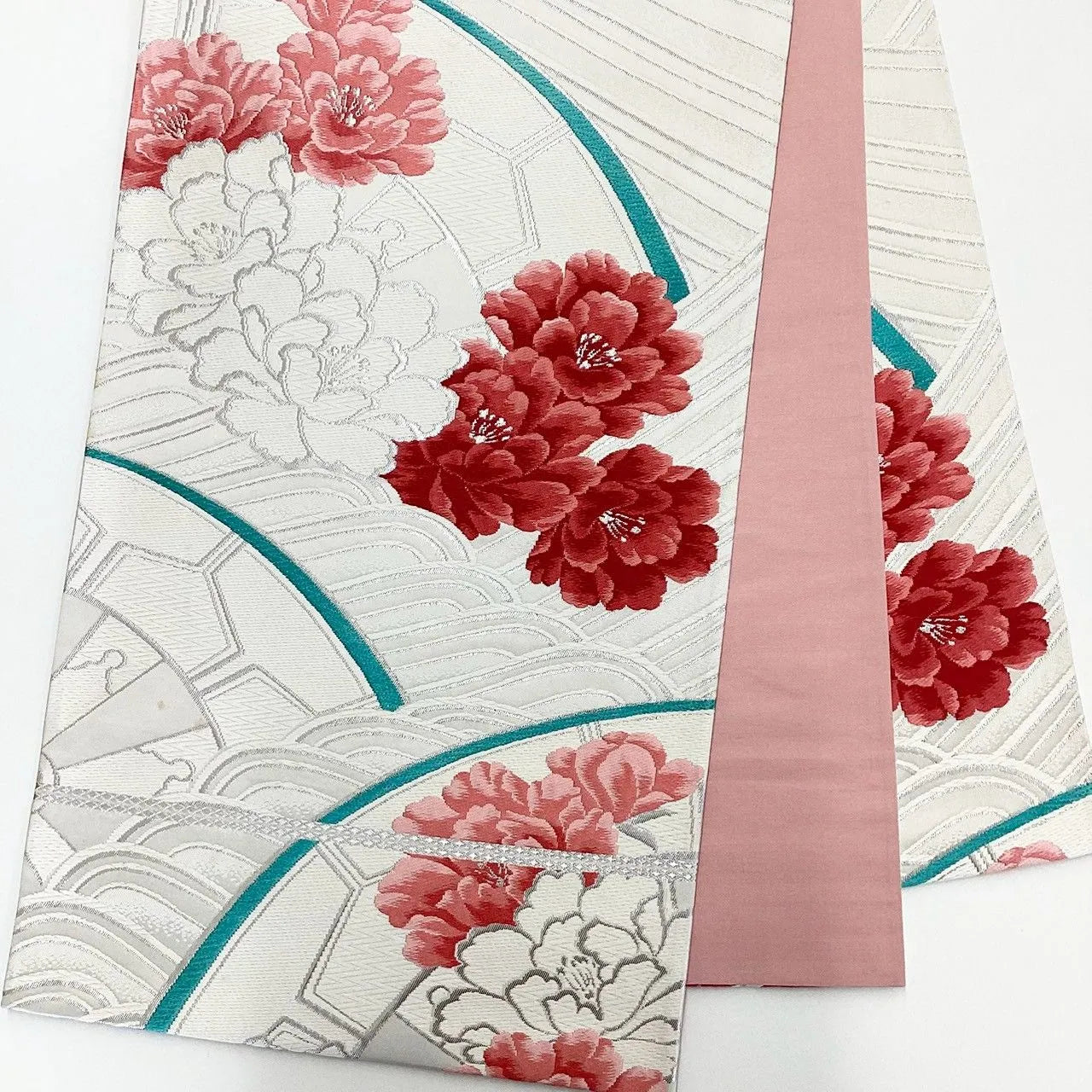 7003# Japanese Vintage Fukuro Obi Belt Kimono Fabric Silk Traditional Embroidery