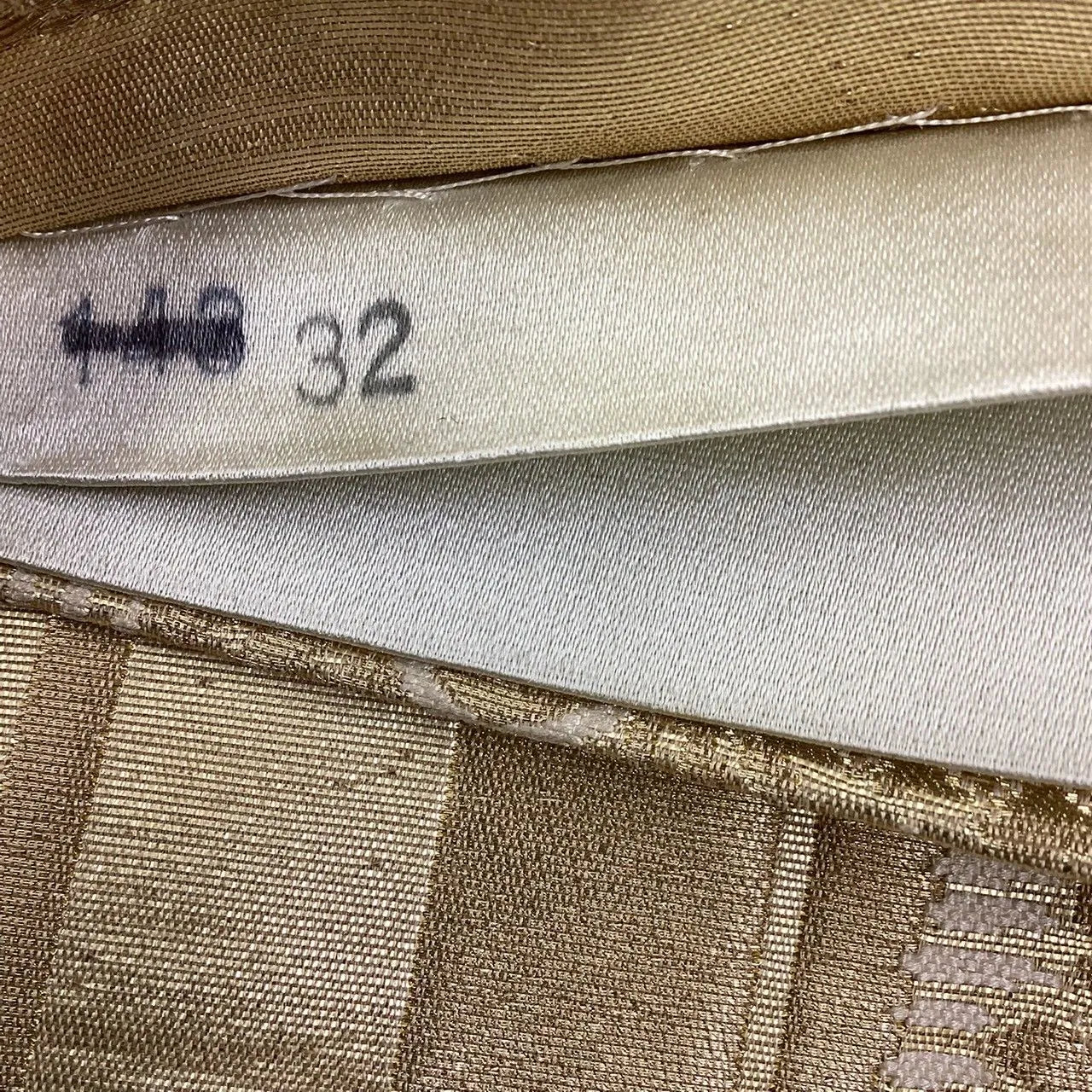 7004# Japanese Vintage Fukuro Obi Belt Kimono Fabric Silk Traditional Gold