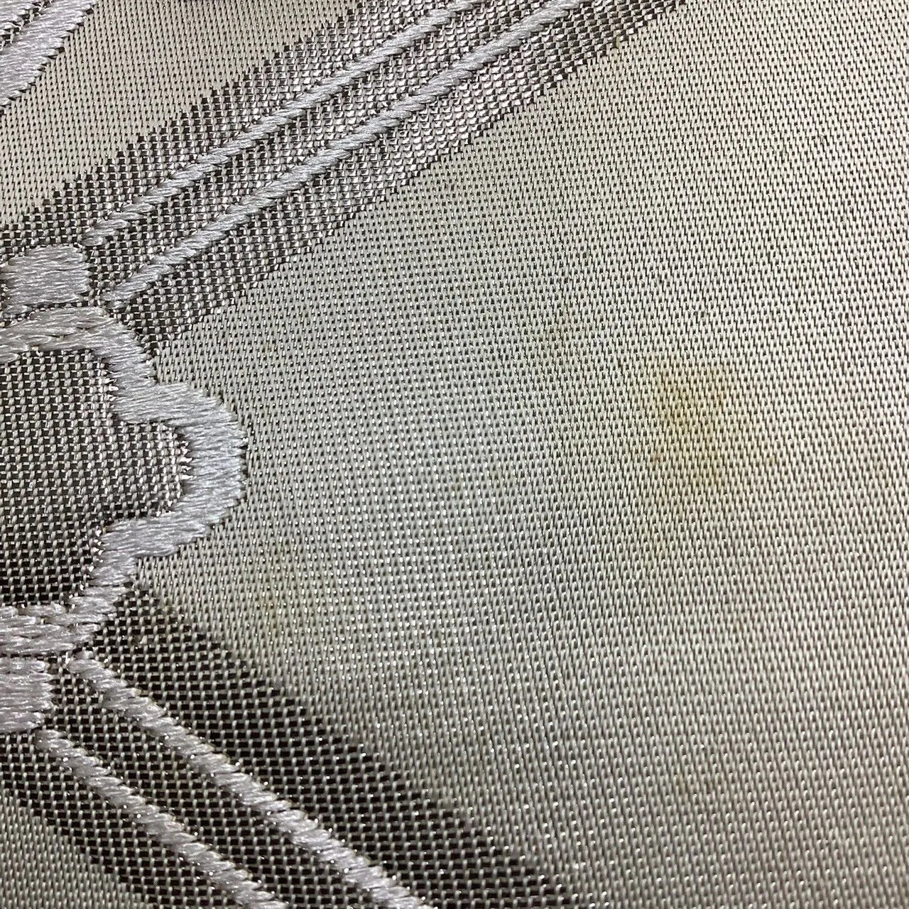 7006# Japanese Vintage Fukuro Obi Belt Kimono Fabric Silk Traditional Silver