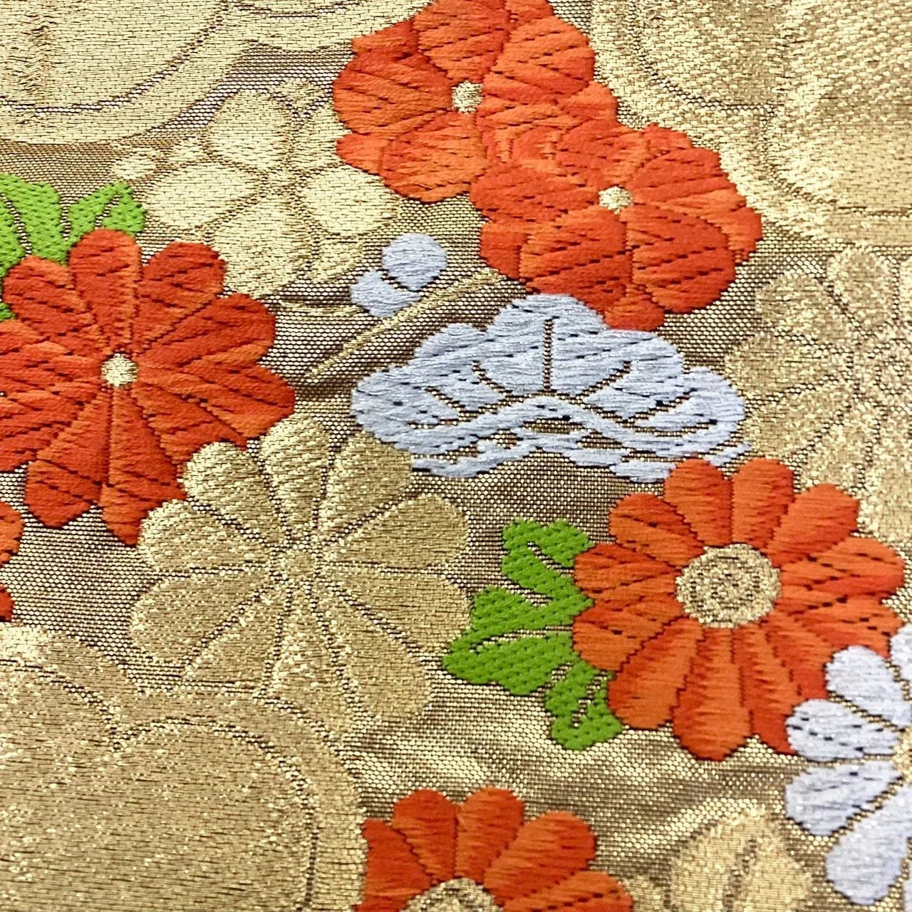 7008# Japanese Vintage Fukuro Obi Belt Kimono Fabric Silk Traditional Black