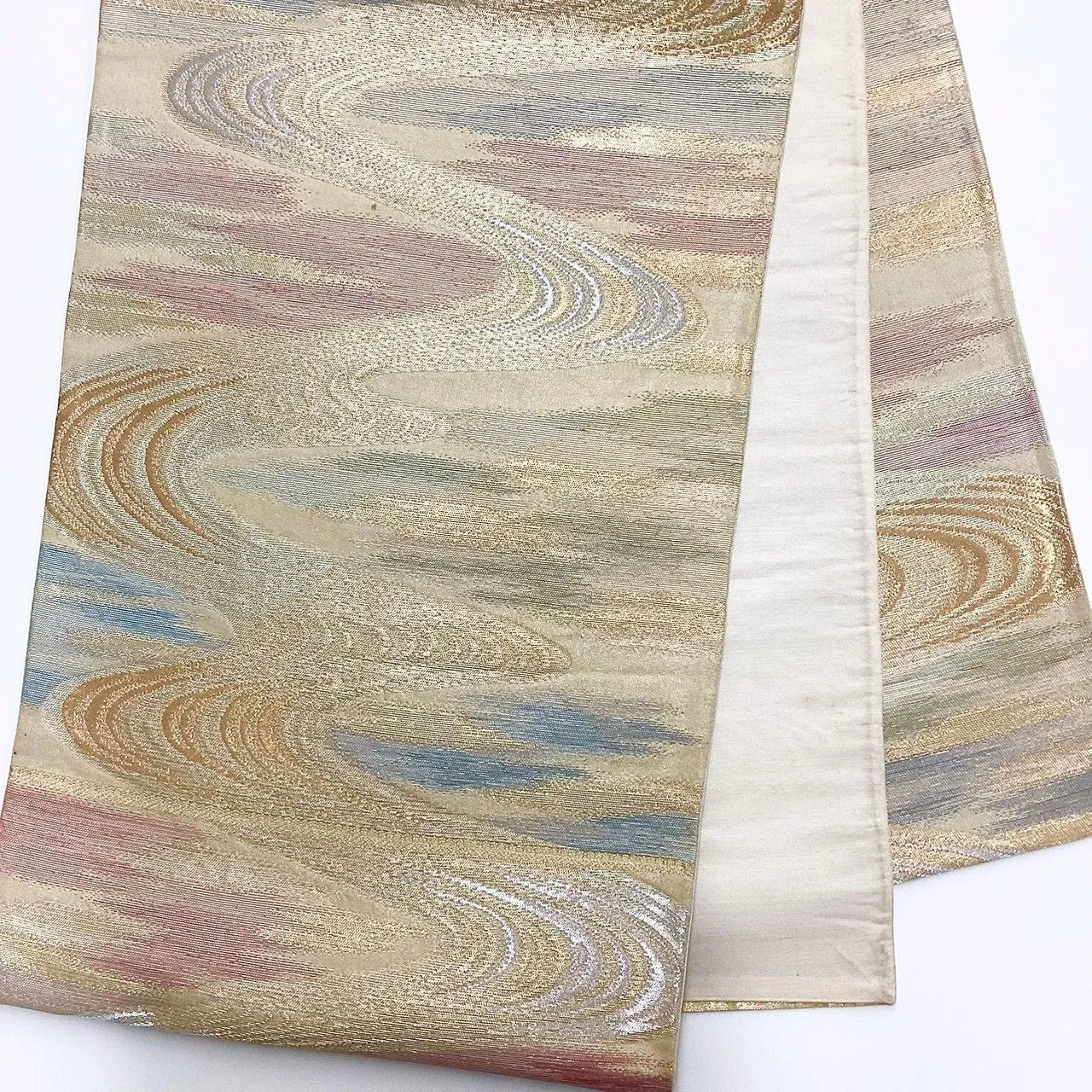 7009# Japanese Vintage Fukuro Obi Belt Kimono Fabric Silk Traditional Untailored